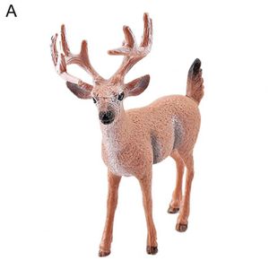 FIGURINE - PERSONNAGE Figurines de collection de mini animaux pour enfants,modèles d'animaux simulés,cerf,renard rouge,SLaura rel- A[D39442707]