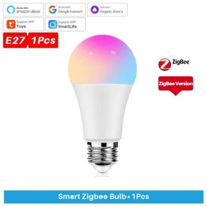AMPOULE INTELLIGENTE Tuya Zigbee-Ampoule LED à intensité variable, Tuya Smart, Inda Zigbee, RGBCW, 85-240V, Smart Life App Control