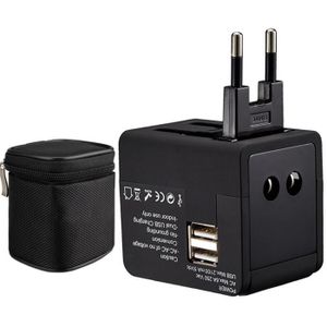 ADAPTATEUR DE VOYAGE 5pcs USB 5V 1.0A BLACK-Adaptateur de chargeur d'alimentation universel, 5V, 2,1 a, blanc et noir, 2usb, avec