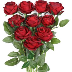 FLEUR ARTIFICIELLE Rose Artificielle Fleurs En Soie Bouquet Home Offi