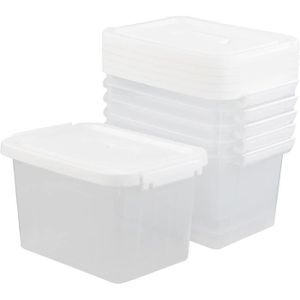 Clair Solide Boîte de rangement en plastique Boîtes avec couvercle maison bureau empilable UK Made 