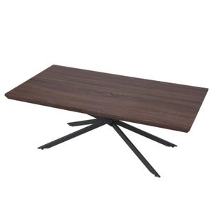 TABLE BASSE Table Basse - KOS - T577 - Bois - Marron - Pieds métalliques foncés