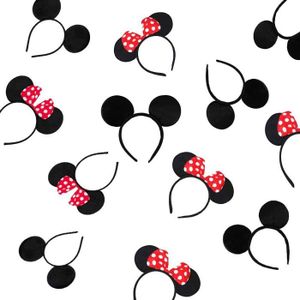 Bascolor 4 Pi/èce Minnie Bandeau Oreilles Souris Bandeau Mignon avec Noeud /à Sequins Bandeau Oreilles danimaux Accessoires pour Cheveux pour Enfants Adultes