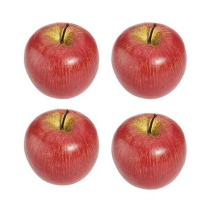 Haudang R Lot de 6 pommes décoratives en plastique Rouge