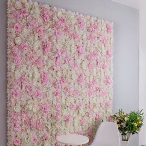 FLEUR ARTIFICIELLE Soie Hydrangea Artificielle Rose Fleur Mur De Mariage Fond Rose Et Blanc