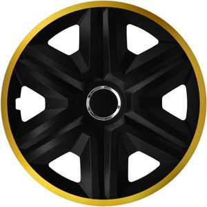 ENJOLIVEUR Enjoliveurs de roue pour jantes en acier NRM Fast Lux - Jeu de 4 bicolores ABS Noir-Or - 14 pouces