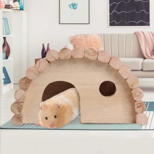 CORBEILLE - COUSSIN Tbest Lit de hamster Hamster en bois Arch lit peti