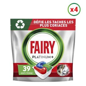 FAIRY Platinium + tablettes lave-vaisselles tout en 1 anti-terne 65 lavages  65 tablettes pas cher 
