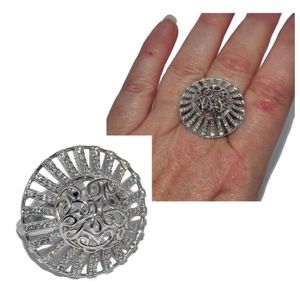 18,8 mm Fer à Cheval Zirconium Bague 925 vraiment argent réglable Taille de Bague 17,2 mm
