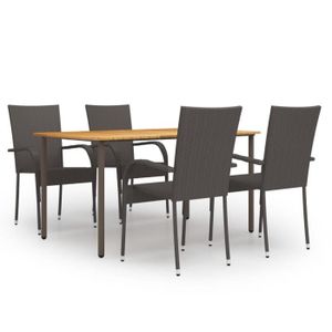Ensemble table et chaise de jardin Pwshymi-Ensemble de salle à manger de jardin 5pcs 