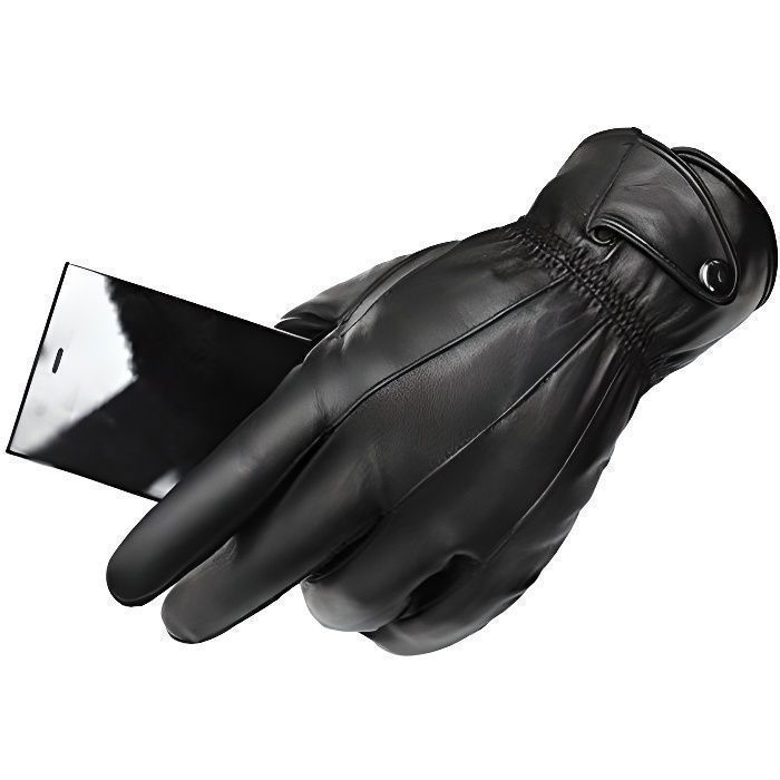 d'hiver Gants en cuir hommes Bela Iglo Noir/Gris