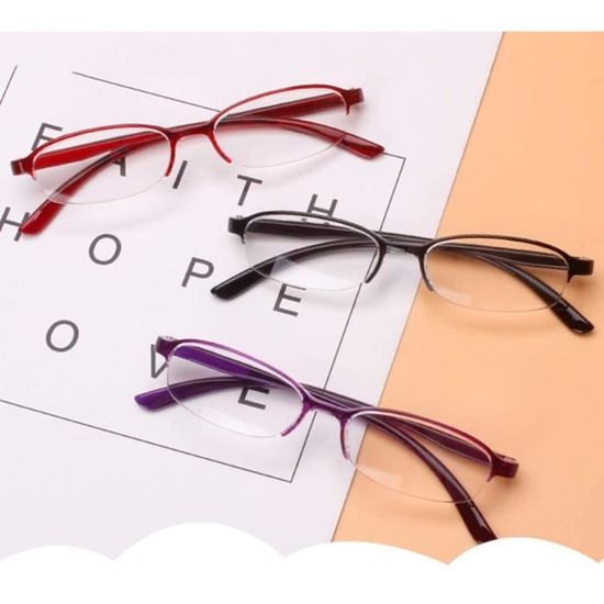 Lunettes De Lecture Rétro Demi-Lune - Lunettes Légères Demi-Monture Pour Hommes Et Femmes, +3.5 (Black)