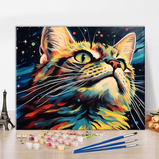 Peinture par numéros - Chat Noir au Fauteuil
