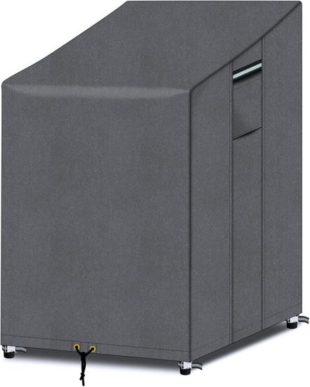 AXPQHL Housse De Chaise Empilable, Housse De Chaise D'extérieur, Bâche Coupe-Vent Durable En Tissu Oxford 600D Pour Fauteuil De Chaise De Balcon Noir (65 * 75 * 120CM