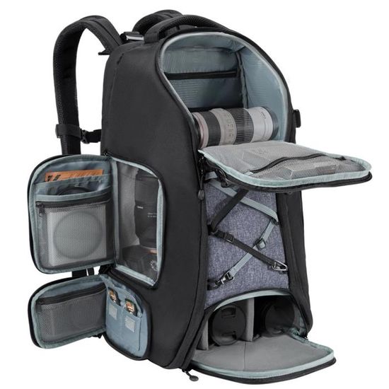 Sac à Dos Appareil Photo Imperméable Llano - Compartiment Ordinateur 14" Et Support Trépied - Ouverture Arrière Antivol 180°