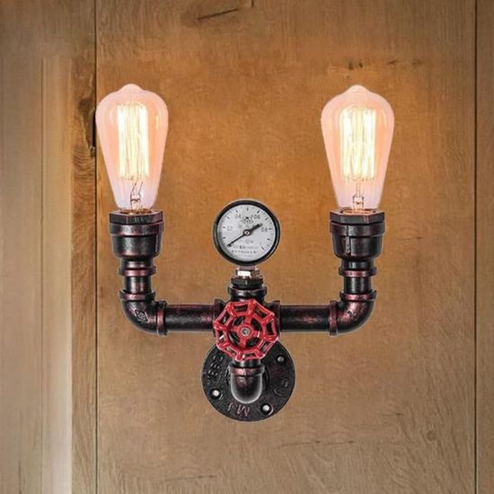 Tube de fer créatif Edison lampe de Table gauche industrie Loft rétro lampe décorative café Bar tuyau d'eau Protection des yeux lampe de Table  39