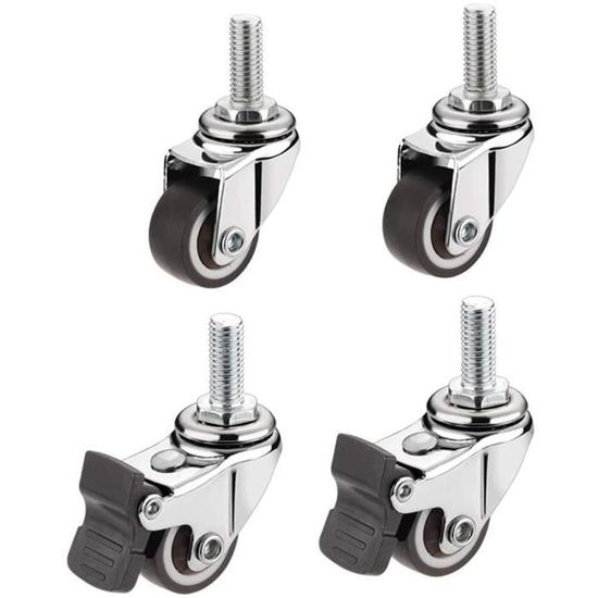 5 Pouces 4pcs Roulettes De 1,5 Pouce, Roulettes Pivotantes PP + Métal