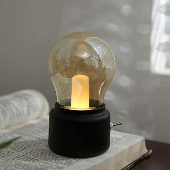 Petite Lampe De Chevet Rétro – Acier Bordeaux – Années 40/60 – Fonctionne