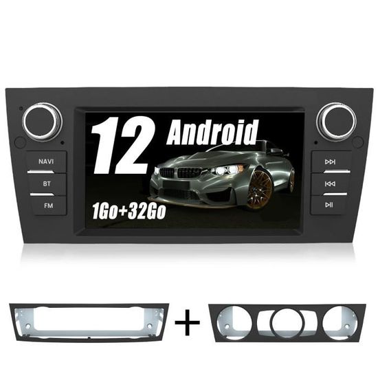AWESAFE Autoradio Android 12 pour BMW Series 3 E90 E91 E92 E93 <1Go+32Go> avec Android Auto 7 Pouces Écran GPS Bluetooth WiFi 