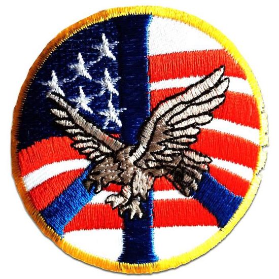 Patch Thermocollant Brodé - Aigle Américain - 9x8 Cm - Lavable - À Coudre Ou à Repasser