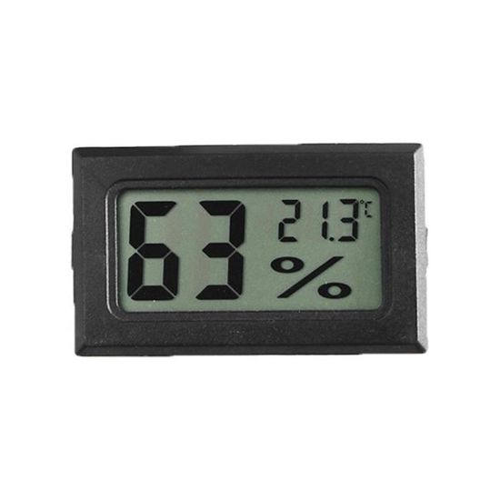 Thermomètre et hygromètre sans fil à hygromètre électronique intégré, noir