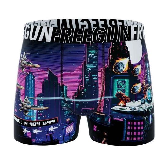Boxer Homme FREEGUN - Microfibre Extensible - Motif Hibou - Pour Sport & Quotidien - Taille Unique (ceinture 35 Mm) - 11