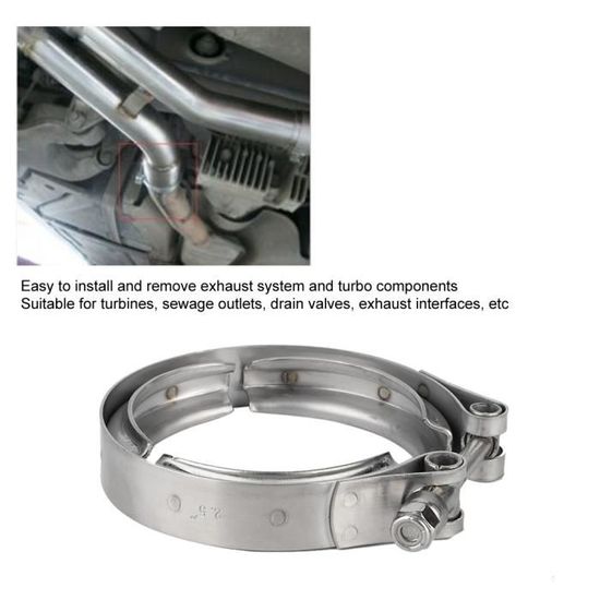 Pince D'échappement V-band 3.5 Pouces – Bride Acier Inox – 1 Pièce – WTSB