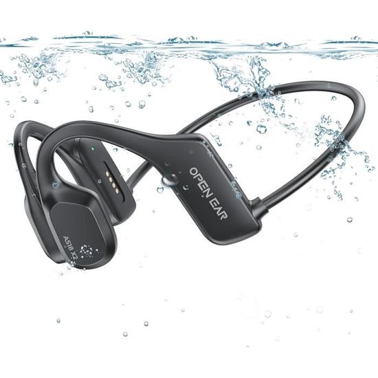 Casque Conduction Osseuse Relxhome - Écouteur Natation Bluetooth 5.4, Mémoire 32Go - Étanche IPX8, 10h Autonomie