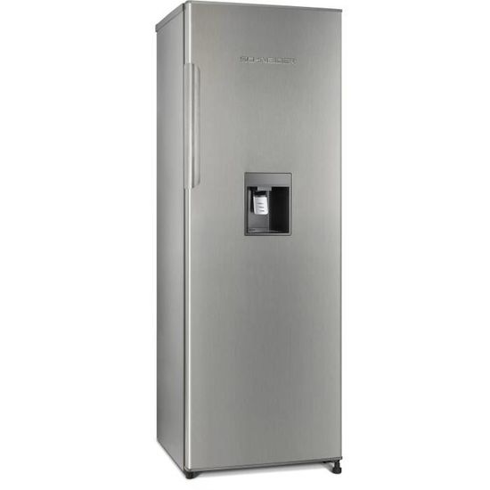 SCHNEIDER SL331IX - Réfrigérateur 1 porte - 323 L - Froid brassé - Distributeur à eau - A+ - L 59,6 x H 174,4 cm - Inox
