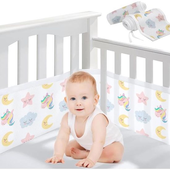 Tour de Lit Bébé Respirant Couronnes - Sécurité & Confort Douillet