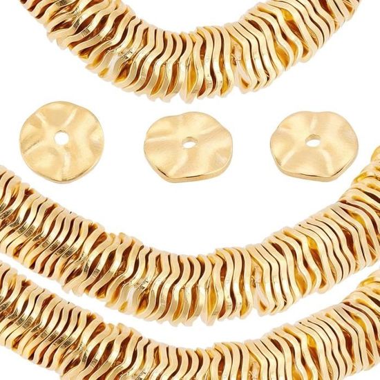 40 PCS Perles Ondulées 6MM Oxydées Plaquées Or 18K 540 UFL-311