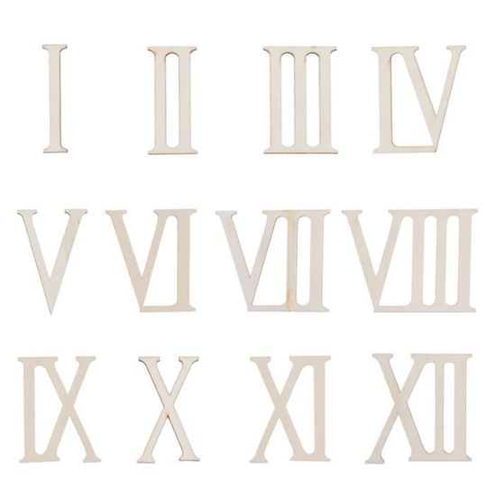 24 pièces tranches de bois chiffres romains forme bricolage accessoire décor en en pour  MOULE A GATEAU - MOULE DE PATISSERIE