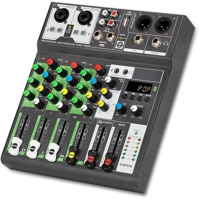 Table De Mixage Professionnelle Depusheng DX8 8 Canaux - USB Bluetooth MP3 Phantom 48V - Console DJ Studio