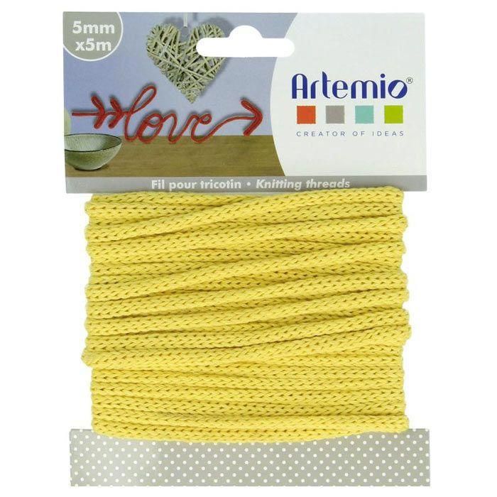 5 Mètres Fil Tricotin Jaune - Ficelle Jaune 5mm