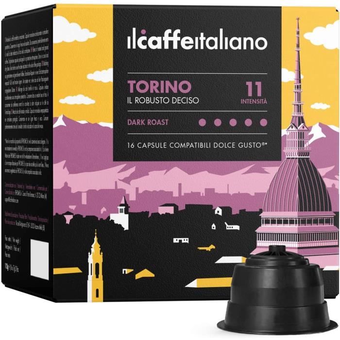 96 Capsules de café compatibles Dolce Gusto - Café Mélange Torino intensité 11 - Il Caffè Italiano