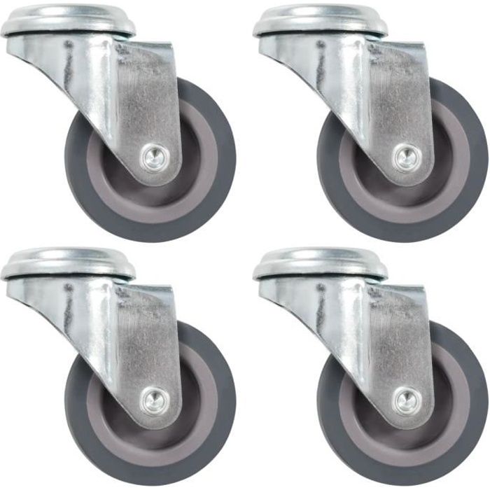 4 pcs Roulettes pivotantes à trou de boulon 50 mm-TIP