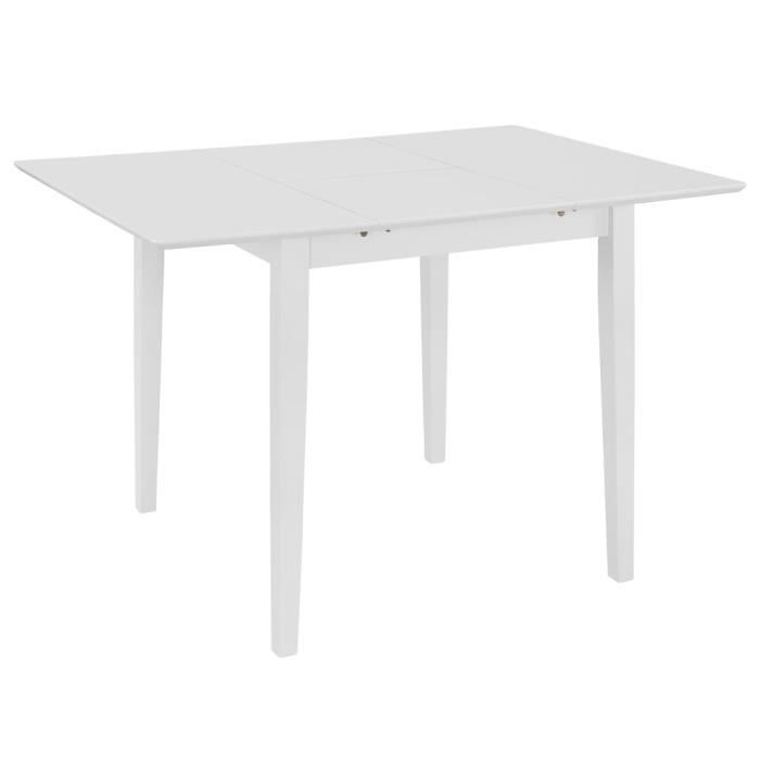 YOS Table à dîner extensible Blanc (80-120) x 80 x 74 cm MDF
