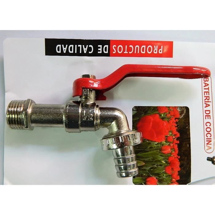 Vanne d'eau de jardin poignée rouge robinet du tuyau poignée vanne tuyau d'arrosage d'eau