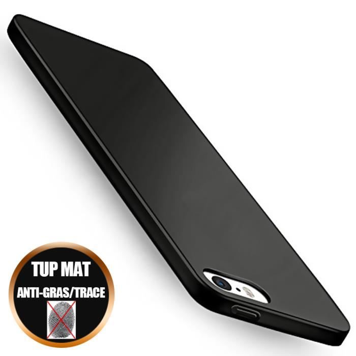 Coque iPhone SE 5S 5 Anti choc Silicone Protection Ultra Slim Noir