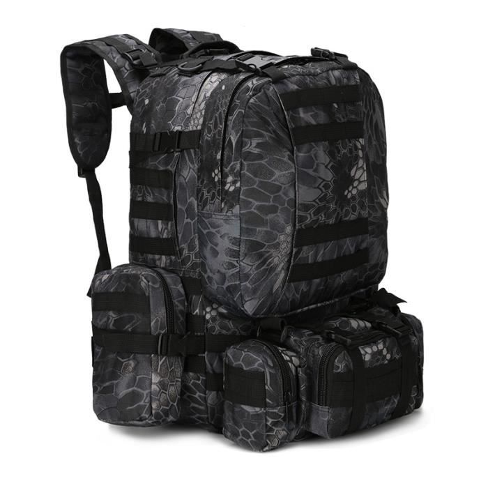 Black snake 50L -Sacs à dos militaires tactiques 25 50l pour hommes, sac à dos de randonnée Trekking voyage Sport escalade en plein