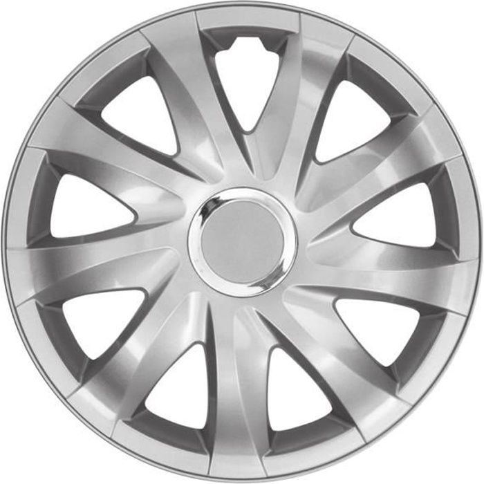 Enjoliveurs 14- NRM DRIFT SILVER laqués 4 pièces argent