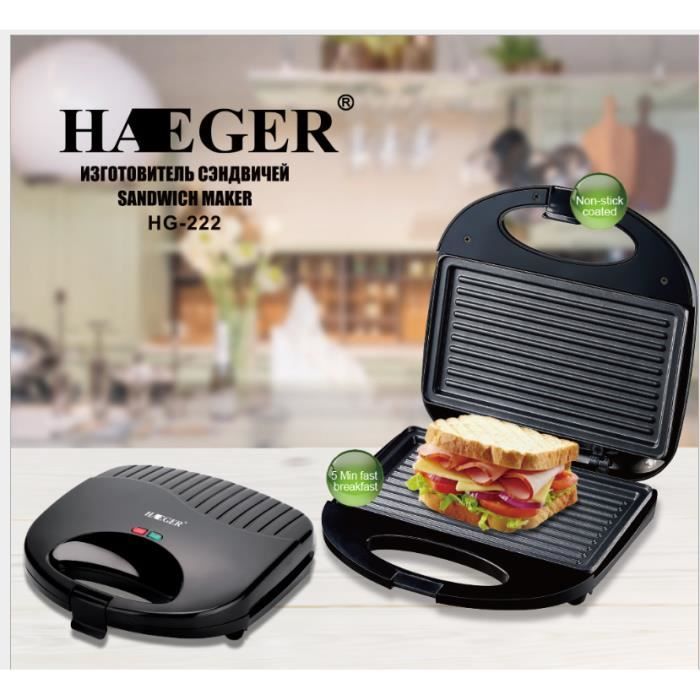 Gaufrier Appareil à Croque Monsieur Grill Barbecue Panini Sandwich Burger 750W
