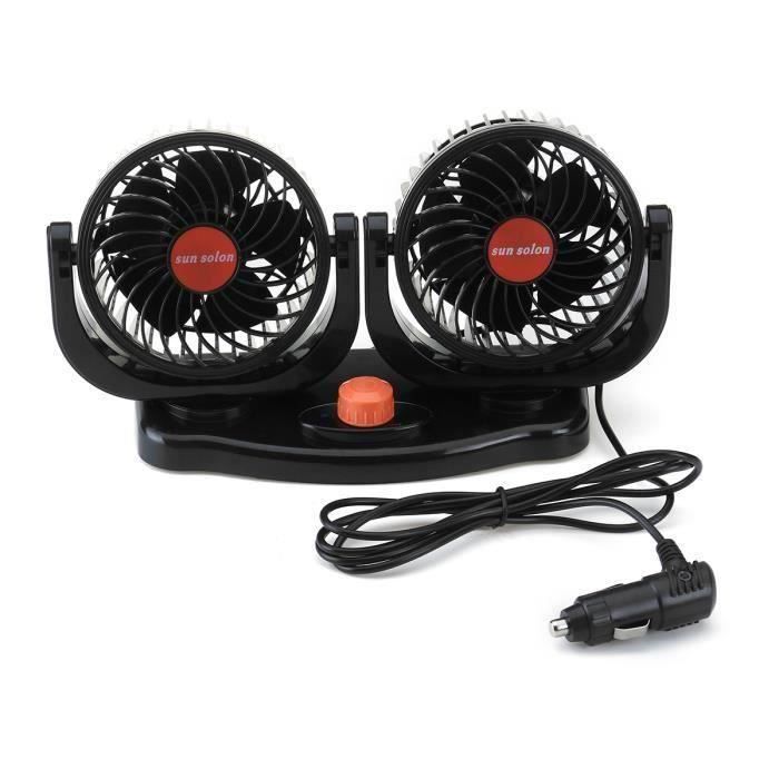 360 ° double Mini Ventilateur réglable de refroidissement à faible bruit pour voiture ORANGE Bo40070