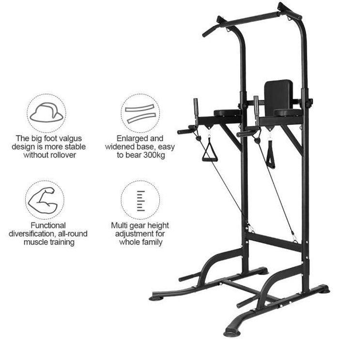 Chaise Romaine Station - Barre de Traction - Power Tower Pull Up Ajustable Multifonctions dips station