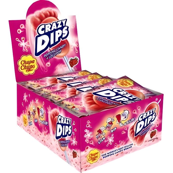 Chupa Chups crazy dips Fraise 24 pièces