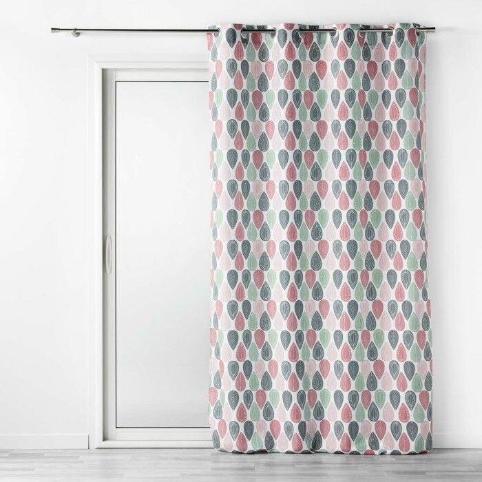 CDaffaires Rideau tamisant a oeillets 140 x 260 cm polyester Palpito Rose