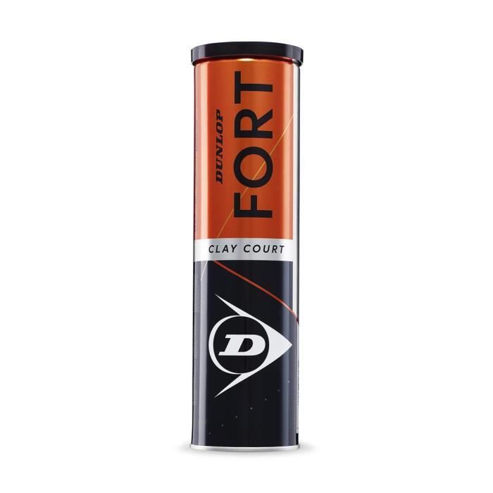 Lot de 4 balles de tennis Dunlop fort clay court 4tin - jaune - TU