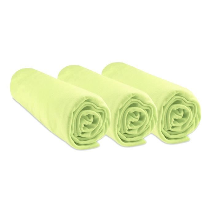 Drap housse Jersey Bambou - 90x190 Vert Anis