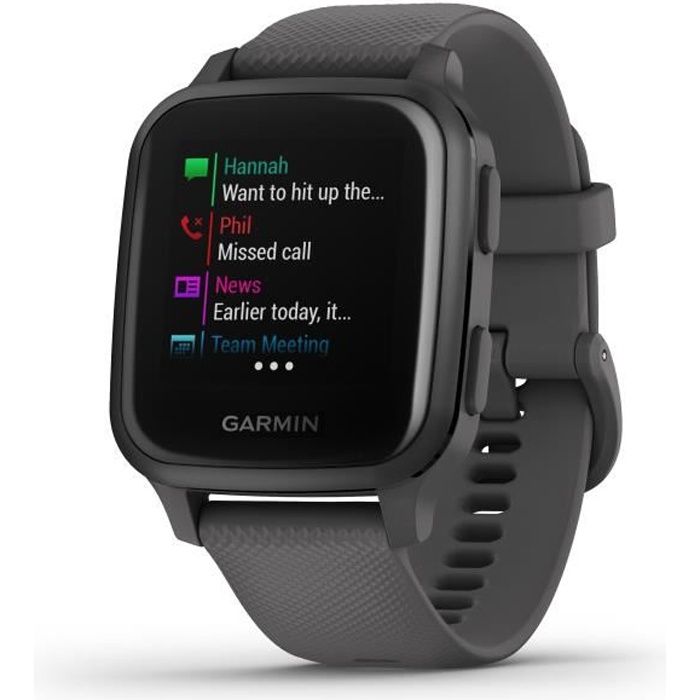 GARMIN Venu Sq - Slate/Slate - Montre GPS de sport connectée santé et bien-être