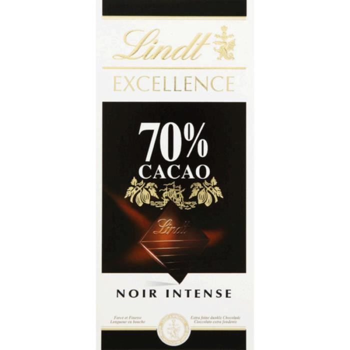 LINDT Tablette chocolat noir - 70% cacao - 100 g